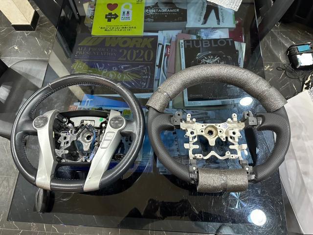 トヨタ 30系プリウス 　razo アルミペダル取り付け　ガングリップコンビステアリング交換 ZVW30 岡山市東区