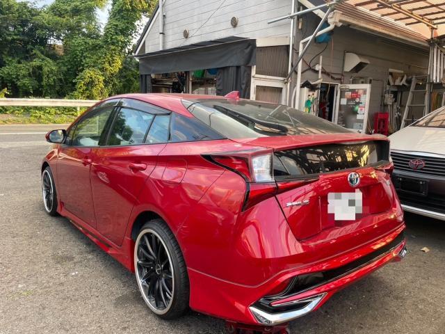 トヨタ 50系プリウス  モデリスタエアロ取付　19インチホイール交換　 ZVW51　岡山市東区