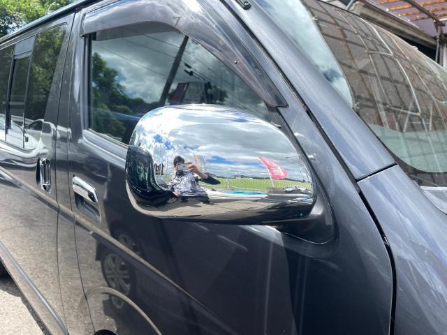 トヨタ　レジアスエースバン　ウインカー・ウェルカムライト付きドアミラー交換、リアミラーカバー取付　KDH201V　岡山市東区