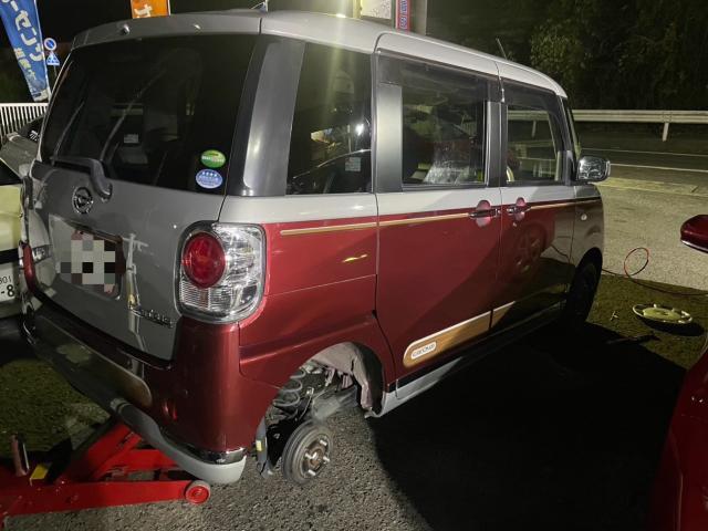 ダイハツ　ムーヴキャンバス　タイヤ交換　LA800S　岡山市東区