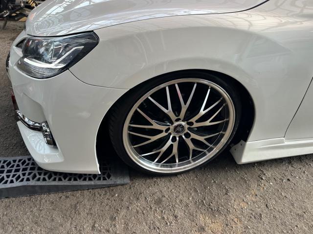 トヨタ　マークＸ　車高調整 3cmダウン、アライメント調整、光軸調整　GRX130　岡山市東区