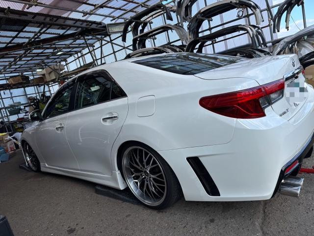 トヨタ　マークＸ　車高調整 3cmダウン、アライメント調整、光軸調整　GRX130　岡山市東区