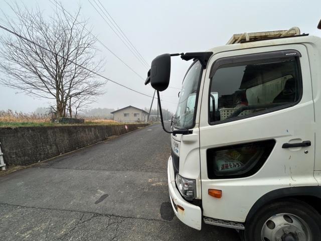 日野　レンジャー　左サイドミラー交換　FC2ABA　岡山市東区