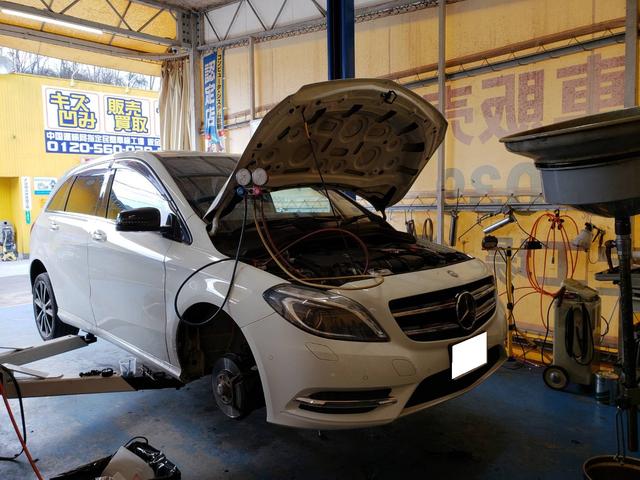 メルセデス　ベンツ　Ｂクラス　エアコン　不具合　：広島市　廿日市市　佐伯区　効かない　温もらない　冷たくならない　整備　修理なら株式会社アイズブレイン　イノテック広島テクニカルセンター