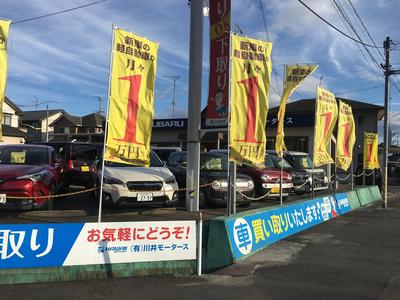 すぐ近くにある展示場で新車、中古車展示中