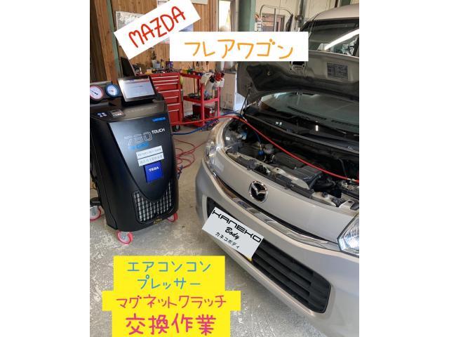 MAZDA フレアワゴン　エアコンコンプレッサー　マグネットクラッチ交換作業
【広島　安佐北区　安佐南区　安芸高田　可部　三入　亀山　大林　南原】