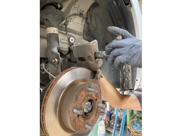 MAZDA フレアワゴン
ブレーキパッド交換作業
【広島　安佐北区　安佐南区　安芸高田　可部　高陽　八木　緑井　吉田　三入　大林】