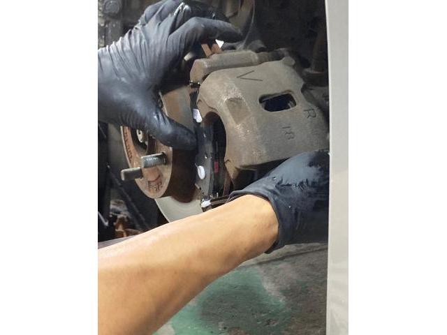 MAZDA フレアワゴン
ブレーキパッド交換作業
【広島　安佐北区　安佐南区　安芸高田　可部　高陽　八木　緑井　吉田　三入　大林】