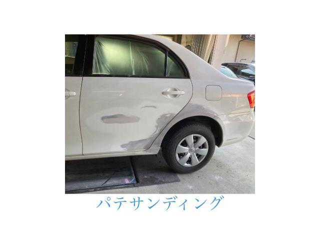 トヨタ　カローラアクシオ　リアドア　リアバンパー　クォーターパネル　板金塗装修理
【広島　安佐北区　安佐南区　安芸高田　可部　亀山　三入　白木　吉田　大林　八木　緑井　高陽】