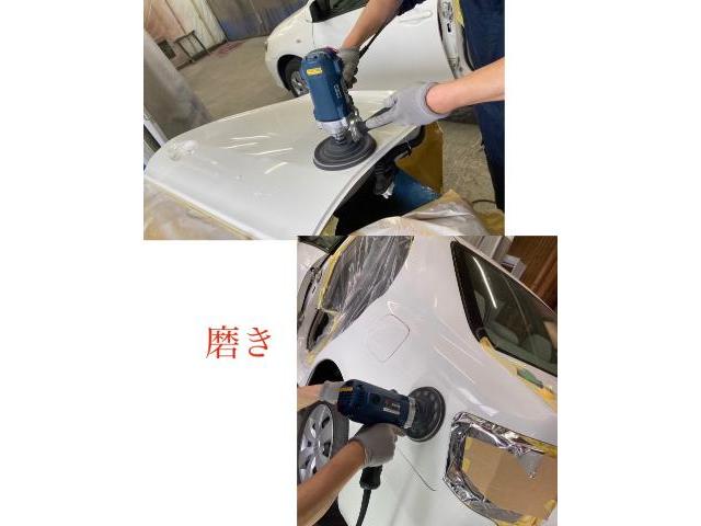 トヨタ　カローラアクシオ　リアドア　リアバンパー　クォーターパネル　板金塗装修理
【広島　安佐北区　安佐南区　安芸高田　可部　亀山　三入　白木　吉田　大林　八木　緑井　高陽】