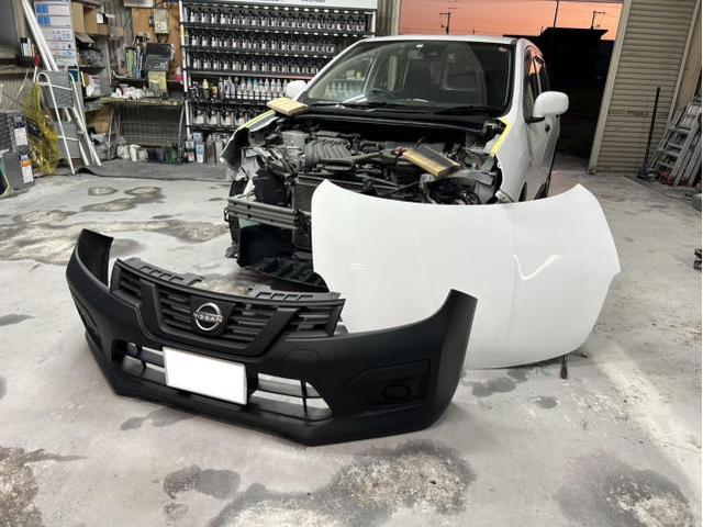 日産　ＡＤバン　事故修理　板金・外装補修【岡山市南区　岡山市東区　岡山市中区　岡山市北区　早島町　倉敷市でお車の傷・凹み・鈑金・塗装・各種パーツ取付でお困りならへＫＳＴオートお気軽にご相談下さい！】