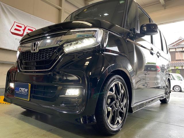 ホンダ　N-BOXカスタム　ローダウン　完成！【山口県　周南市　タイヤ・ホイール・ナビ・ドライブレコーダー等のパーツ取付・販売をしております！愛車のカスタムや修理等も大歓迎受付中！お気軽に　エスエスクルー　へお問合わせ下さい！】