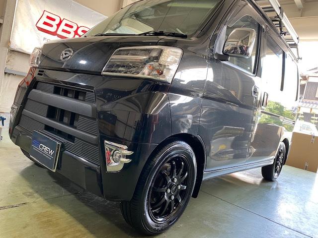 ハイゼットカーゴ！【山口県　周南市　タイヤ・ホイール・ナビ・ドライブレコーダー等のパーツ取付・販売をしております！愛車のカスタムや修理等も大歓迎受付中！お気軽に　エスエスクルー　へお問合わせ下さい！】