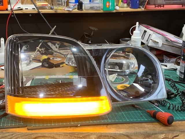 トヨタ　プログレ　ヘッドライト加工　ヘッドライト修理再加工