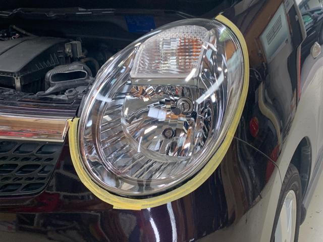 MRワゴン ヘッドライトスチーマー施工 ヘッドライトクリーニング