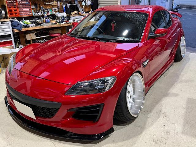 RX-8  ヘッドライトレンズリペア　インナー塗装　艶消しブラック