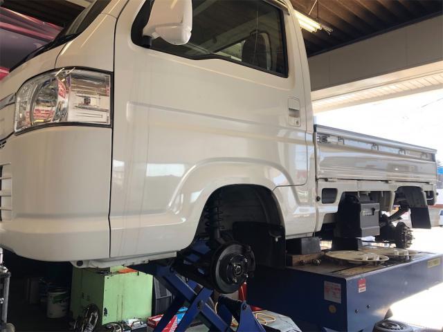 ホンダ　アクティトラック　車検　タイヤ交換　バッテリー交換【岡山県　岡山市南区で持込でのタイヤ交換・ドライブレコーダー・ナビ等のパーツ取付・コーティング施工・車検・修理の事なら”オートサービス坪井石油”へ！】