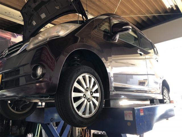 スズキ　スペーシアカスタム　ダイハツ　ムーヴ　車検　整備【岡山県　岡山市南区で持込でのタイヤ交換・ドライブレコーダー・ナビ等のパーツ取付・コーティング施工・車検・修理の事なら”オートサービス坪井石油”へ！】
