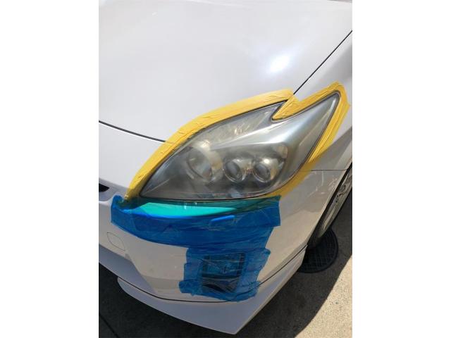 トヨタ　マークX　洗車　コーティング施工・プリウス　ヘッドライトリペアコーティング【岡山県　岡山市南区で持込でのタイヤ交換・ドライブレコーダー・ナビ等のパーツ取付・コーティング施工・車検・修理の事なら”オートサービス坪井石油”へ！】