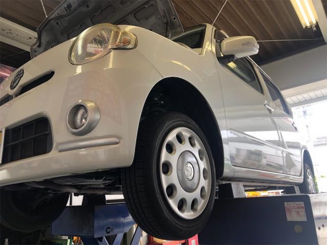 車検受付中！ダイハツ　ミラココア　車検　タイヤ交換【岡山県　岡山市南区で持込でのタイヤ交換・ドライブレコーダー・ナビ等のパーツ取付・コーティング施工・車検・修理の事なら”オートサービス坪井石油”へ！】