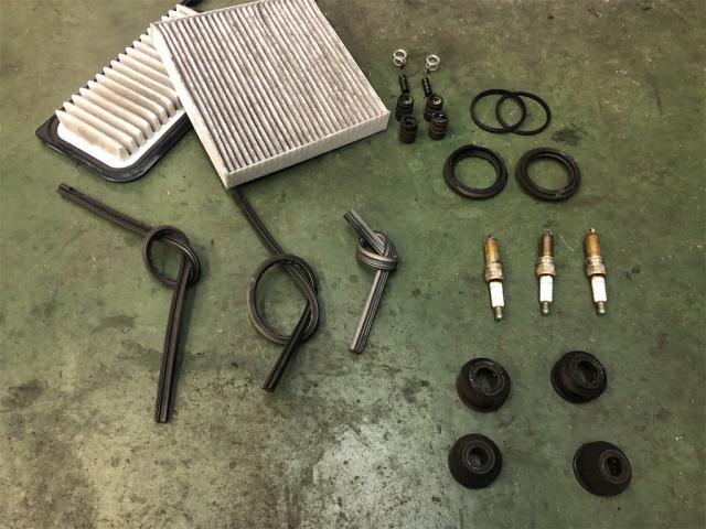 ダイハツ　ムーブコンテ　１２ヶ月点検【岡山県　岡山市南区で持込でのタイヤ交換・ドライブレコーダー・ナビ等のパーツ取付・コーティング施工・車検・修理の事なら”オートサービス坪井石油”へ！！