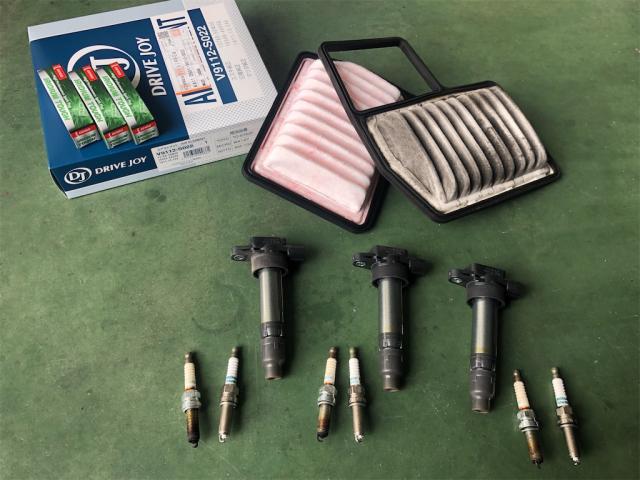 スズキ　スペーシア　１２ヶ月点検　整備色々【岡山県　岡山市南区で持込でのタイヤ交換・ドライブレコーダー・ナビ等のパーツ取付・コーティング施工・車検・修理の事なら”オートサービス坪井石油”へ！！