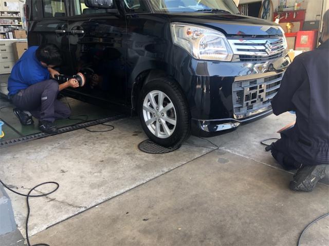 スズキ　スペーシア　１２ヶ月点検　整備色々【岡山県　岡山市南区で持込でのタイヤ交換・ドライブレコーダー・ナビ等のパーツ取付・コーティング施工・車検・修理の事なら”オートサービス坪井石油”へ！！