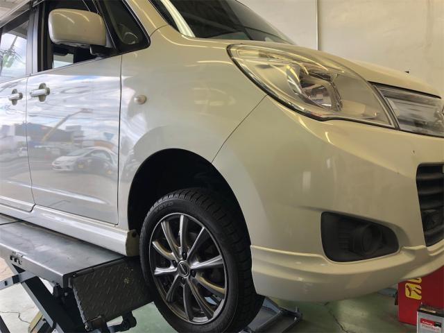 スズキ　ソリオ　スタッドレスタイヤ　交換【岡山県　岡山市南区で持込でのタイヤ交換・ドライブレコーダー・ナビ等のパーツ取付・コーティング施工・車検・修理の事なら”オートサービス坪井石油”へ！！