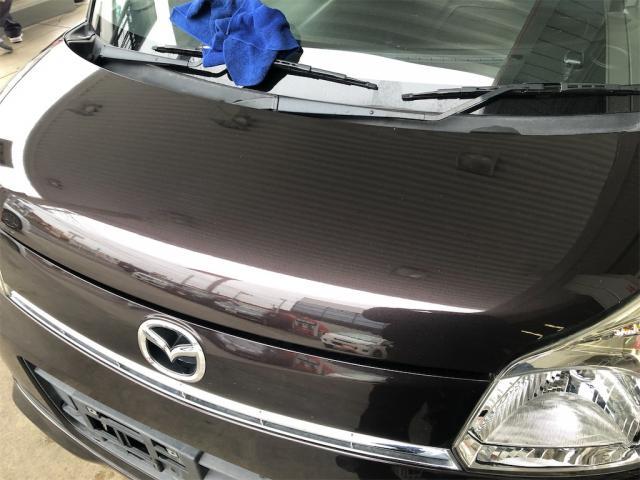 マツダ　フレアワゴン　室内クリーニング　ボディ磨き【岡山県　岡山市南区で持込でのタイヤ交換・ドライブレコーダー・ナビ等のパーツ取付・コーティング施工・車検・修理の事なら”オートサービス坪井石油”へ！！