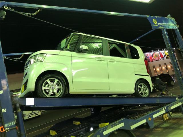 ホンダ　Ｎ-ＢＯＸ　ボディコーティング【岡山県　岡山市南区で持込でのタイヤ交換・ドライブレコーダー・ナビ等のパーツ取付・コーティング施工・車検・修理の事なら”オートサービス坪井石油”へ！！