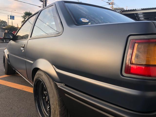 トヨタ　AE８６　マッドネイビー　オールペイント　施工【福山市・井原市でお車の修理・整備・車検・パーツ取付なら(株)備後板金へお任せください！！】