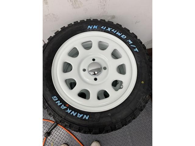 ◇新品ホワイトレターナンカン165/65R14+再塗装ダイハツスチールセット