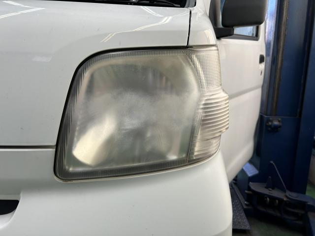 ダイハツ　ハイゼット　S321V  車検整備　ヘッドライトくすみ　ヘッドライト磨き　山口県　下関市　武久町