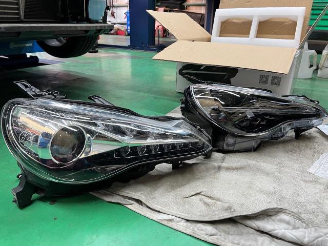 トヨタ86 GT ZN6 フロントバンパー脱着　ヘッドライト脱着　ライト取付　ライト調整　山口県下関市　武久町　幡生駅　