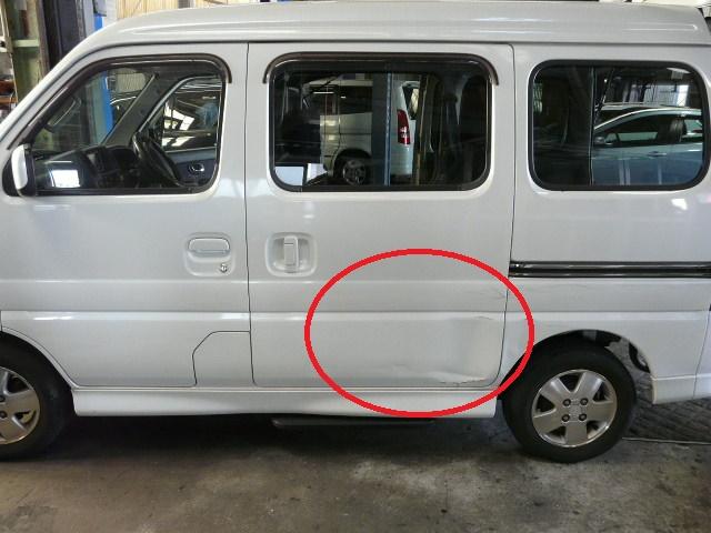 スズキ・DA62W・エブリィワゴン・ドア交換持ち込み岡山市北区　南区　東区
東新町　花尻