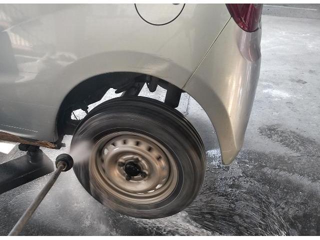 ダイハツ　ミラ　車検整備、その1、高圧洗浄編、熊本市北区清水亀井町、南区、東区、西区、中央区その他、新車中古車販売、板金塗装、ラプターライナージャパン正規施工店、ワコーズ商品販売