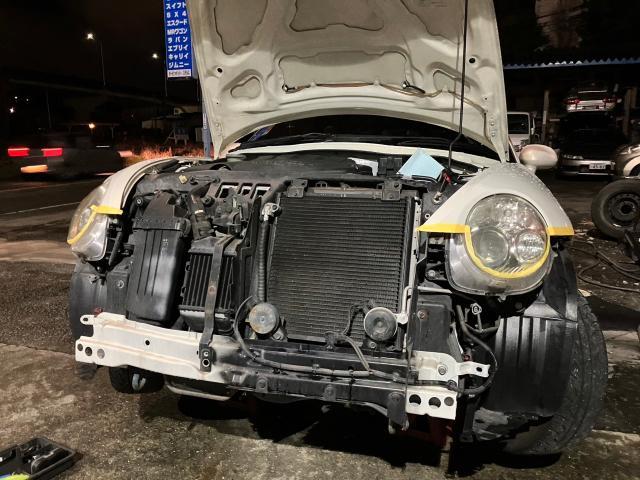 ダイハツコペン,ラジエーター交換,ファンモーター交換,オーバーヒート,代車無料,熊本市中央区,北区,東区,西区,南区,部品持ち込み交換,車検,修理,板金塗装,ワコーズ,モティーズ,スノコ製品取扱