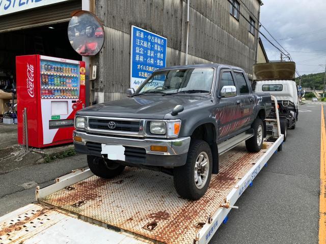 トヨタハイラックス,ロードサービス,レッカー,故障車,移動,搬送,代車無料,熊本市中央区,北区,東区,西区,南区,部品持ち込み交換,車検,修理,板金塗装,ワコーズ,モティーズ,スノコ製品取扱