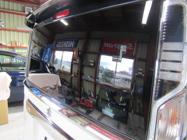 スズキスペーシア カーフィルム施工・熱反ガラス取り扱い施工・断熱ガラス取り扱い施工お任せを!熊本市東区・北区・西区・中央区・南区・御船町・益城町・植木町・菊池市・宇城市・宇土市、他地域のお客様も大歓迎です!