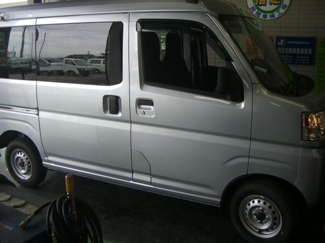 ダイハツ　ハイゼット　カーゴ　車検　下廻り洗浄・サビ止め　ブレーキ・オイル交換　OBD検査　石川県　加賀市