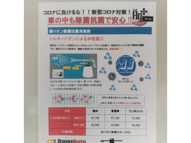 車の室内銀イオン除菌抗菌消臭剤施工　志賀町　羽咋　中能登　七尾