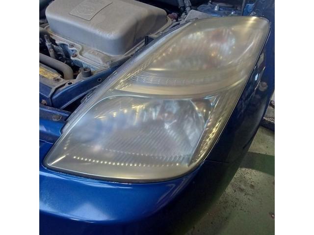 トヨタ　プリウス　車検　ブレーキオイル交換　発煙筒交換　エアコンフィルター交換　ドライブシャフトブーツ交換　ヘッドライトクリーニング　小松市　加賀市　能美市　土曜日営業　代車無料