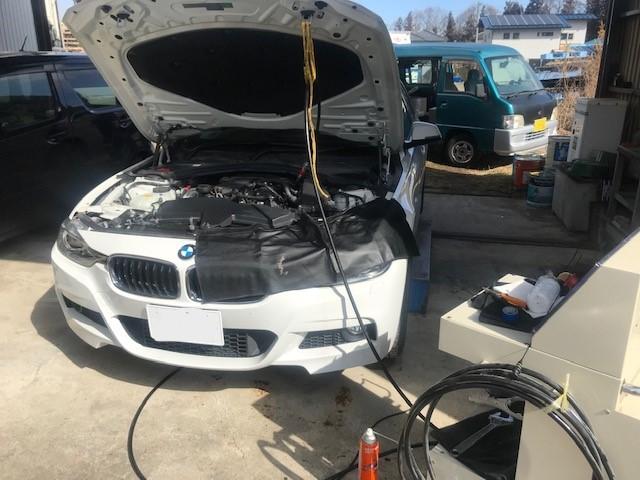 BMW320d エンジン洗浄依頼対応　長野県塩尻市より