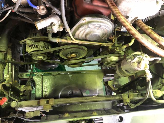 JA71V　ジムニーバン　冷却水漏れ　ウォーターポンプ＆タイミングベルト交換　甲信越　新潟県　五泉市　カーズ新潟