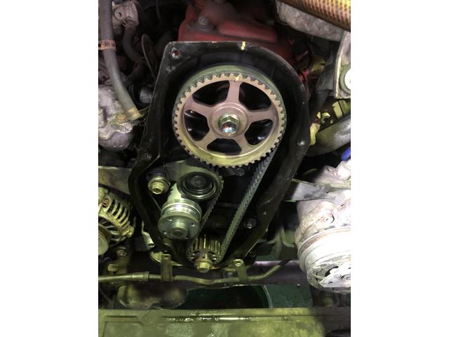 JA71V　ジムニーバン　冷却水漏れ　ウォーターポンプ＆タイミングベルト交換　甲信越　新潟県　五泉市　カーズ新潟