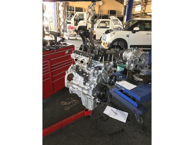 ワゴンRスティングレー　　エンジンブロー
リビルトエンジン載せ換え　長野県千曲市　長野市　上田市