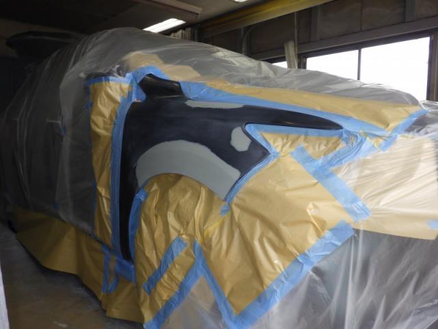 トヨタ　ハリアー　フロント事故大破　事故修理キズ・へこみ直し　上越市板金塗装