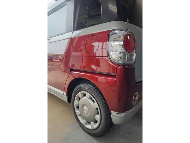 ダイハツ　ムーヴキャンバス　上越市　バンパーと後ろタイヤ上キズ・へこみ直し　カーコン工法