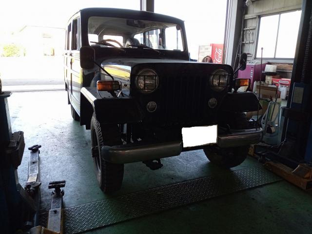 三菱JEEP　J36　サイドブレーキワイヤー修理