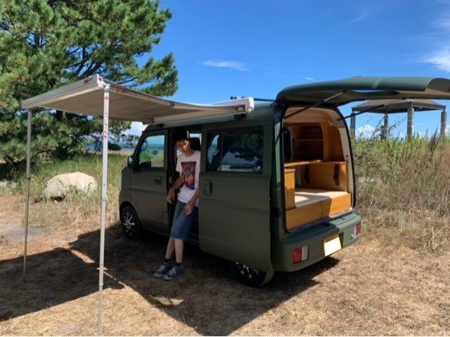 軽キャンピングのレンタカー準備進行中！【徳島県 徳島市 川内町でのタイヤ交換・車検・整備のことなら シンユウ 徳島本店 へお問い合わせください！！】